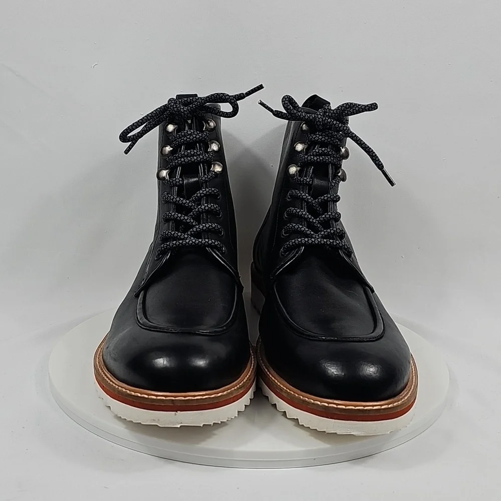 Vintage Foundry Co Jimara Black Leather Moc Toe Boots 10.5 NWOT City Boy Indie
